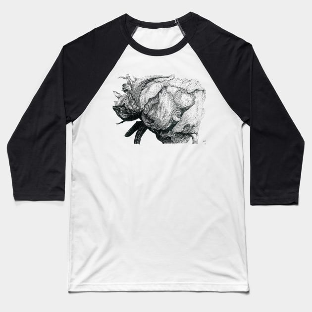 Peony Baseball T-Shirt by SeanKalleyArt